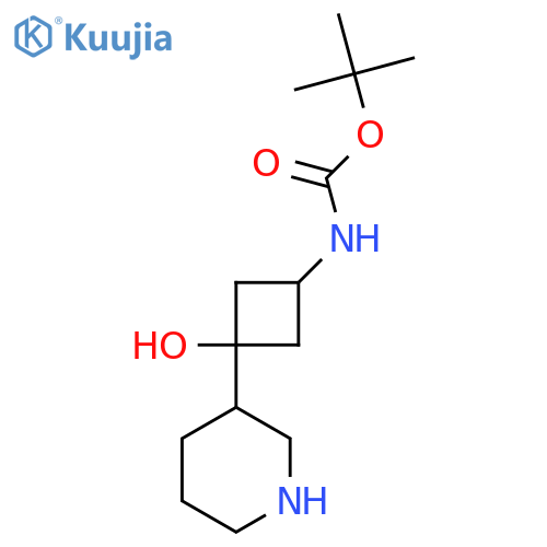 tert-butyl N-[(1s,3s)-3-hydroxy-3-(piperidin-3-yl)cyclobutyl]carbamate structure