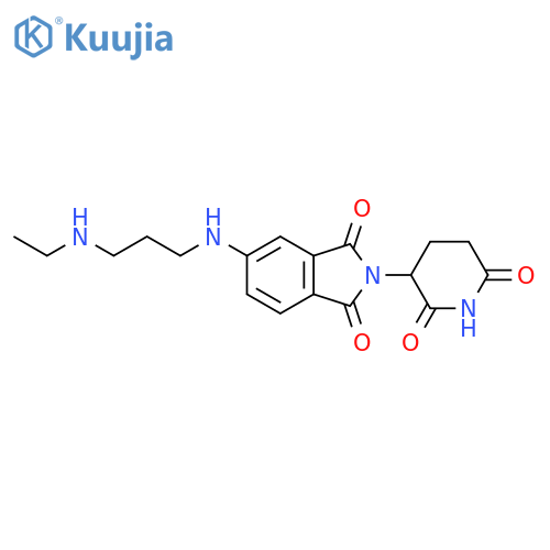 2-(2,6-dioxopiperidin-3-yl)-5-{3-(ethylamino)propylamino}-2,3-dihydro-1H-isoindole-1,3-dione structure