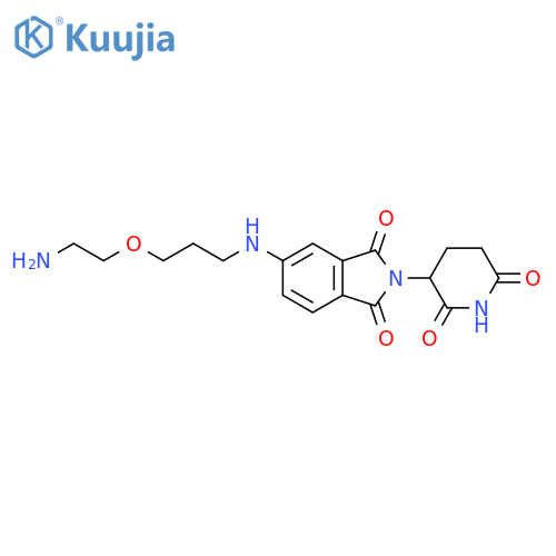 5-{3-(2-aminoethoxy)propylamino}-2-(2,6-dioxopiperidin-3-yl)-2,3-dihydro-1H-isoindole-1,3-dione structure