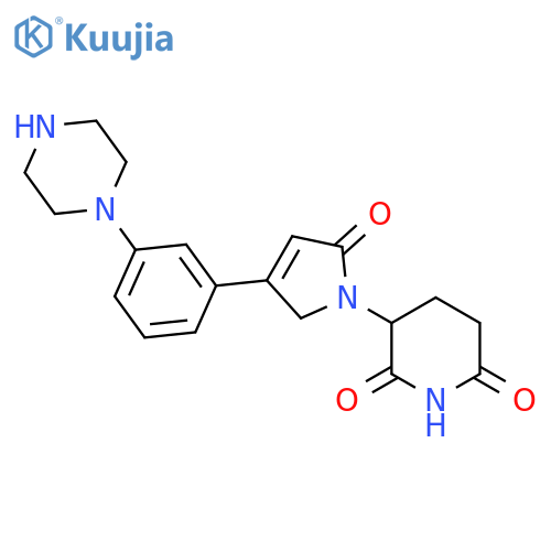 3-{2-oxo-4-3-(piperazin-1-yl)phenyl-2,5-dihydro-1H-pyrrol-1-yl}piperidine-2,6-dione structure