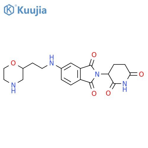 2-(2,6-dioxopiperidin-3-yl)-5-{2-(morpholin-2-yl)ethylamino}-2,3-dihydro-1H-isoindole-1,3-dione structure