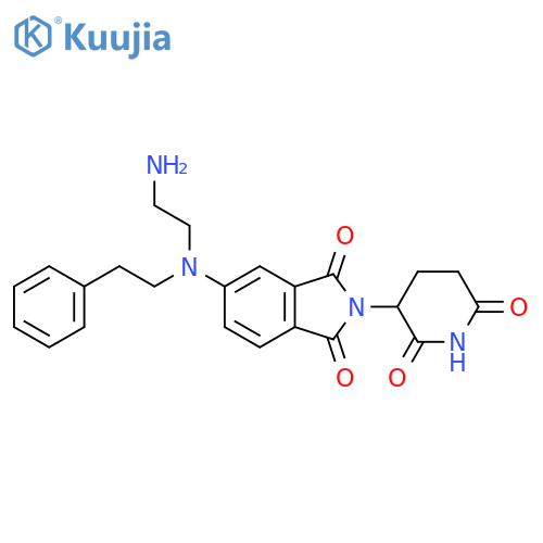 5-(2-aminoethyl)(2-phenylethyl)amino-2-(2,6-dioxopiperidin-3-yl)-2,3-dihydro-1H-isoindole-1,3-dione structure
