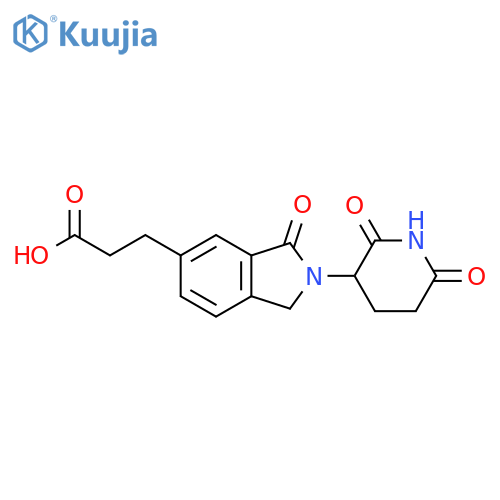 3-[2-(2,6-dioxopiperidin-3-yl)-3-oxo-2,3-dihydro-1H-isoindol-5-yl]propanoic acid structure