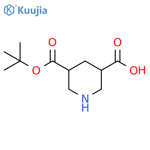 5-[(tert-butoxy)carbonyl]piperidine-3-carboxylic acid, Mixture of diastereomers structure