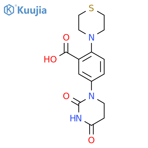 5-(2,4-Dioxo-1,3-diazinan-1-yl)-2-(thiomorpholin-4-yl)benzoic acid structure