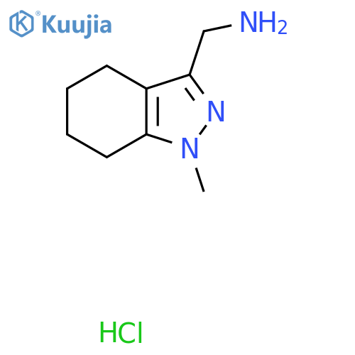 (1-Methyl-4,5,6,7-tetrahydro-1H-indazol-3-yl)methanamine hydrochloride structure