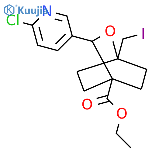ethyl 3-(6-chloropyridin-3-yl)-1-(iodomethyl)-2-oxabicyclo2.2.2octane-4-carboxylate structure