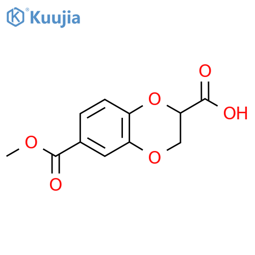 6-(Methoxycarbonyl)-2,3-dihydro-1,4-benzodioxine-2-carboxylic acid structure