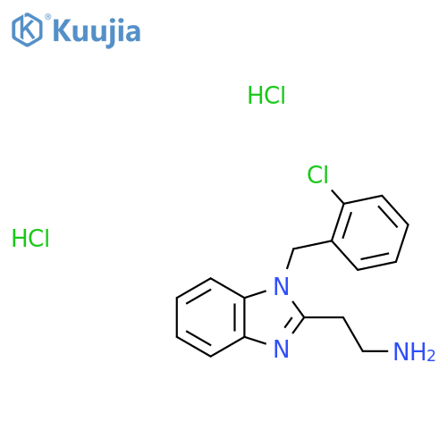 2-{1-[(2-chlorophenyl)methyl]-1H-1,3-benzodiazol-2-yl}ethan-1-amine dihydrochloride structure