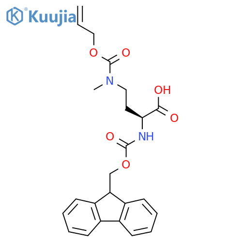 (S)-2-((((9H-fluoren-9-yl)methoxy)carbonyl)amino)-4-(((allyloxy)carbonyl)(methyl)amino)butanoic acid structure