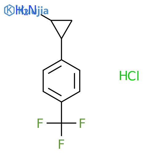 2-[4-(Trifluoromethyl)phenyl]cyclopropan-1-amine hydrochloride structure