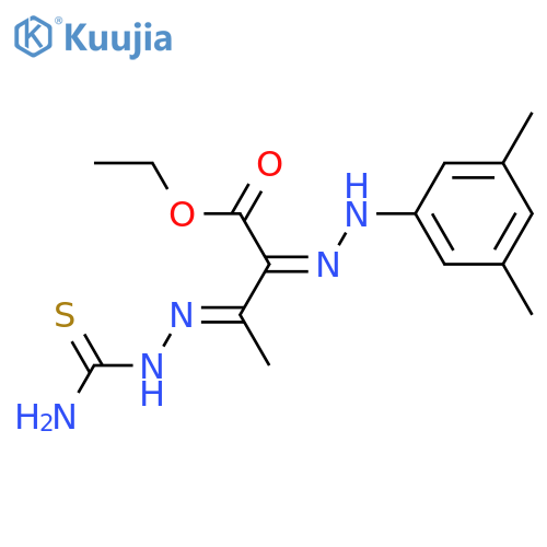 Butanoic acid,3-[2-(aminothioxomethyl)hydrazinylidene]-2-[2-(3,5-dimethylphenyl)hydrazinylidene]-,ethyl ester structure