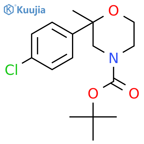 4-Morpholinecarboxylic acid, 2-(4-chlorophenyl)-2-methyl-, 1,1-dimethylethyl ester structure