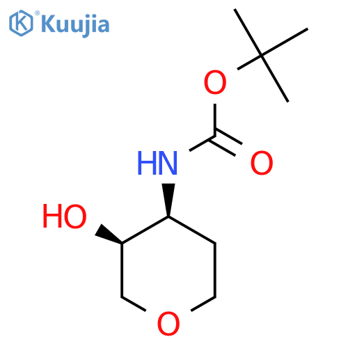 tert-butyl N-[cis-3-hydroxytetrahydropyran-4-yl]carbamate structure