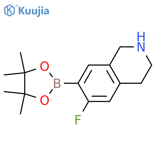 6-Fluoro-7-(4,4,5,5-tetramethyl-[1,3,2]dioxaborolan-2-yl)-1,2,3,4-tetrahydro-isoquinoline structure