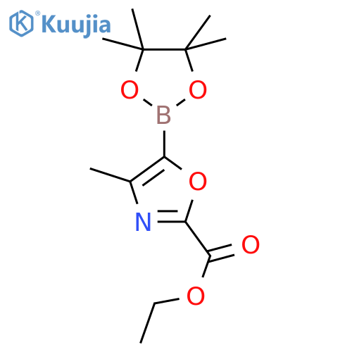 2-Ethoxycarbonyl-4-methyl-oxazole-5-boronic acid pinacol ester structure