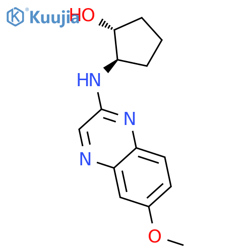 Cyclopentanol, 2-[(6-methoxy-2-quinoxalinyl)amino]-, (1R,2R)-rel- structure