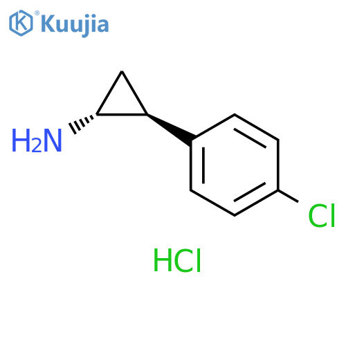 Cyclopropanamine, 2-(4-chlorophenyl)-, hydrochloride (1:1), (1R,2S)- structure