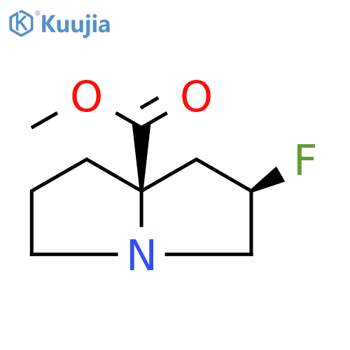 methyl (2R,8R)-2-fluoro-1,2,3,5,6,7-hexahydropyrrolizine-8-carboxylate structure