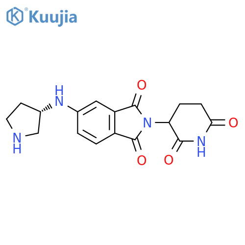2-(2,6-dioxopiperidin-3-yl)-5-{[(3S)-pyrrolidin-3-yl]amino}-2,3-dihydro-1H-isoindole-1,3-dione structure