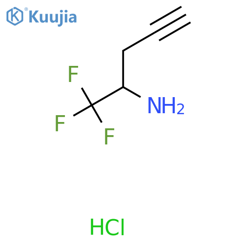 1,1,1-Trifluoropent-4-yn-2-amine hydrochloride structure