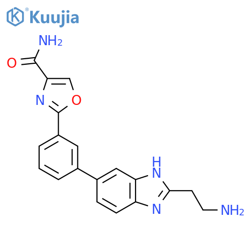 2-{3-2-(2-aminoethyl)-1H-1,3-benzodiazol-5-ylphenyl}-1,3-oxazole-4-carboxamide structure