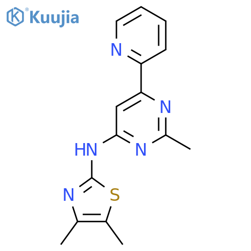 4,5-Dimethyl-N-(2-methyl-6-(pyridin-2-yl)pyrimidin-4-yl)thiazol-2-amine structure