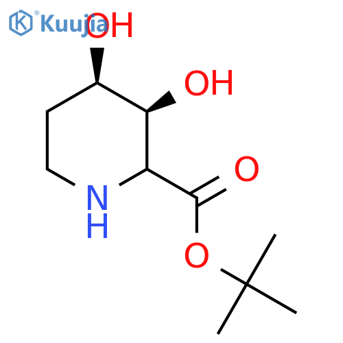 rac-tert-butyl (3R,4S)-3,4-dihydroxypiperidine-2-carboxylate structure