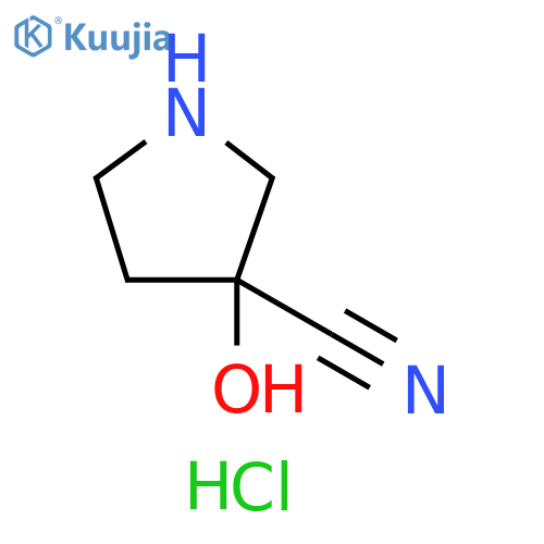 3-Pyrrolidinecarbonitrile, 3-hydroxy-, hydrochloride (1:1) structure