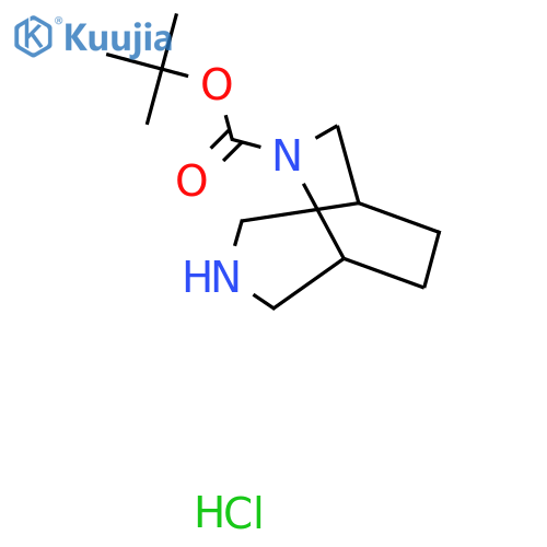 Tert-butyl 3,6-diazabicyclo[3.2.2]nonane-6-carboxylate hydrochloride structure