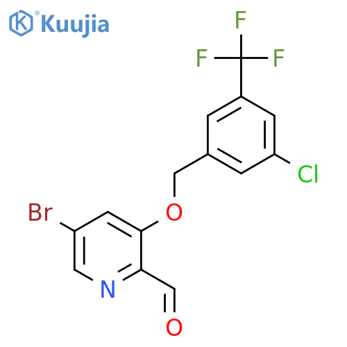 5-Bromo-3-{[3-chloro-5-(trifluoromethyl)phenyl]methoxy}pyridine-2-carbaldehyde structure
