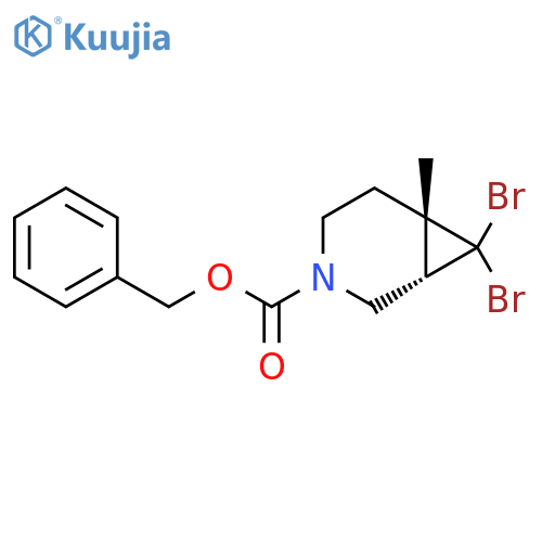 rac-benzyl (1R,6R)-7,7-dibromo-6-methyl-3-azabicyclo4.1.0heptane-3-carboxylate structure