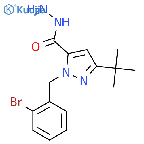 2-[(2-Bromophenyl)methyl]-5-tert-butylpyrazole-3-carbohydrazide structure