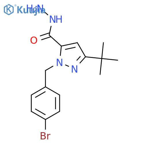 2-[(4-Bromophenyl)methyl]-5-tert-butylpyrazole-3-carbohydrazide structure