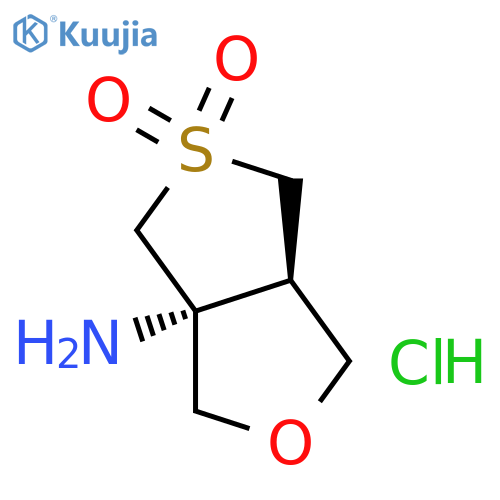 rac-(3aR,6aR)-3a-amino-hexahydro-5lambda6-thieno3,4-cfuran-5,5-dione hydrochloride structure