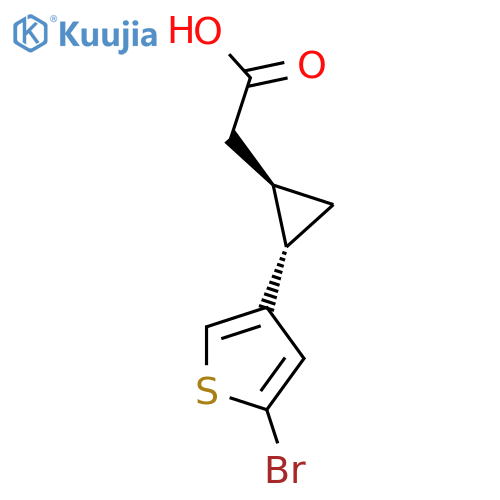 rac-2-(1R,2S)-2-(5-bromothiophen-3-yl)cyclopropylacetic acid, trans structure