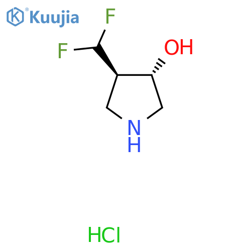 rac-(3R,4S)-4-(difluoromethyl)pyrrolidin-3-ol hydrochloride structure