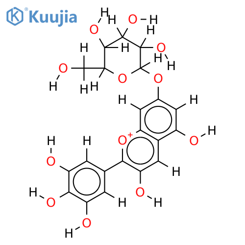 7-O-beta-D-Glucopyranoside-Delphinidin structure