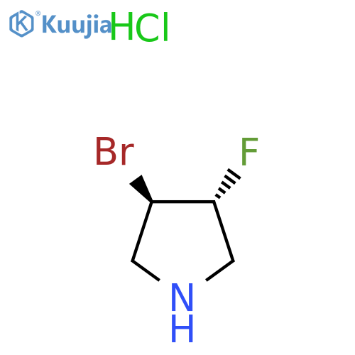 (3R,4R)-3-Bromo-4-fluoropyrrolidine;hydrochloride structure