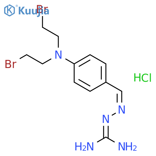 Hydrazinecarboximidamide,2-[[4-[bis(2-bromoethyl)amino]phenyl]methylene]-, hydrochloride (1:1) structure