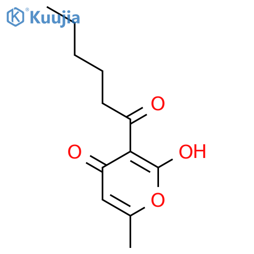 2H-Pyran-2-one,4-hydroxy-6-methyl-3-(1-oxohexyl)- structure