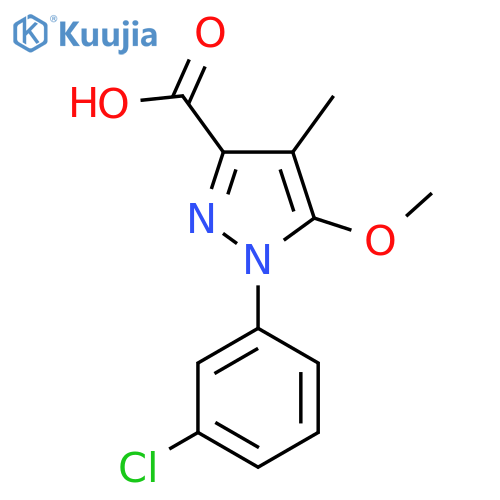 1-(3-Chlorophenyl)-5-methoxy-4-methyl-1H-pyrazole-3-carboxylic acid structure
