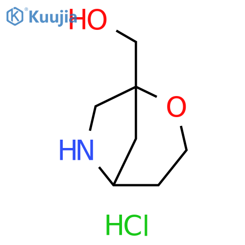 {2-oxa-6-azabicyclo[3.2.1]octan-1-yl}methanol
hydrochloride structure