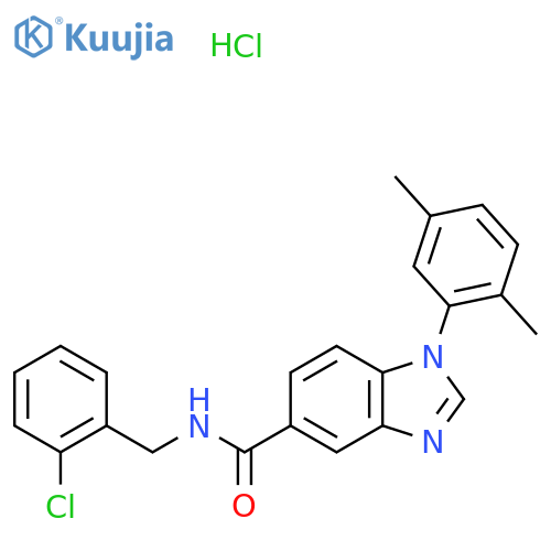N-[(2-chlorophenyl)methyl]-1-(2,5-dimethylphenyl)-1H-1,3-benzodiazole-5-carboxamide hydrochloride structure