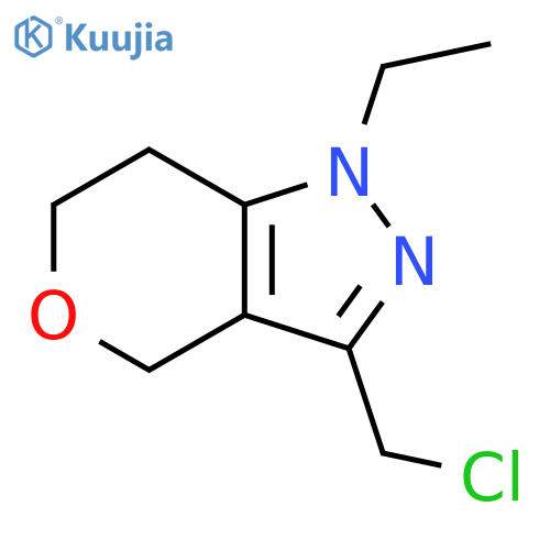 3-(chloromethyl)-1-ethyl-1H,4H,6H,7H-pyrano4,3-cpyrazole structure