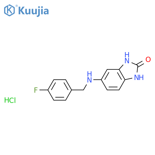 5-{[(4-fluorophenyl)methyl]amino}-2,3-dihydro-1H-1,3-benzodiazol-2-one hydrochloride structure