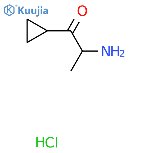 2-Amino-1-cyclopropylpropan-1-one hydrochloride structure