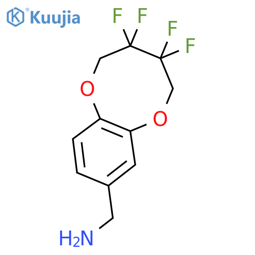 1-(3,3,4,4-Tetrafluoro-2,3,4,5-tetrahydro-1,6-benzodioxocin-8-yl)methanamine structure