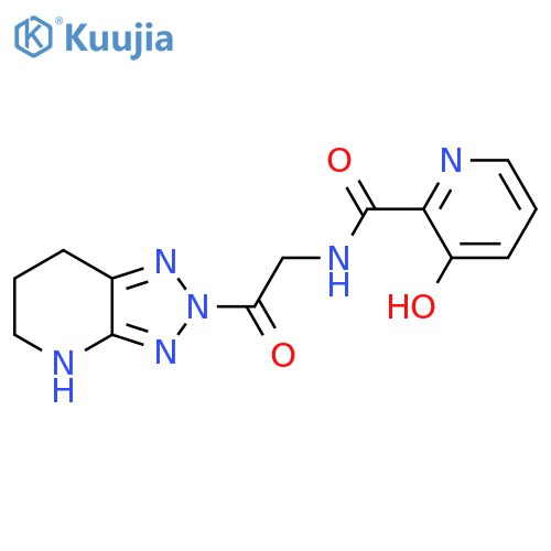 3-hydroxy-N-(2-oxo-2-{2H,4H,5H,6H,7H-[1,2,3]triazolo[4,5-b]pyridin-2-yl}ethyl)pyridine-2-carboxamide structure