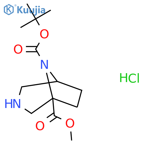 8-Tert-butyl 1-methyl 3,8-diazabicyclo[3.2.1]octane-1,8-dicarboxylate hydrochloride structure